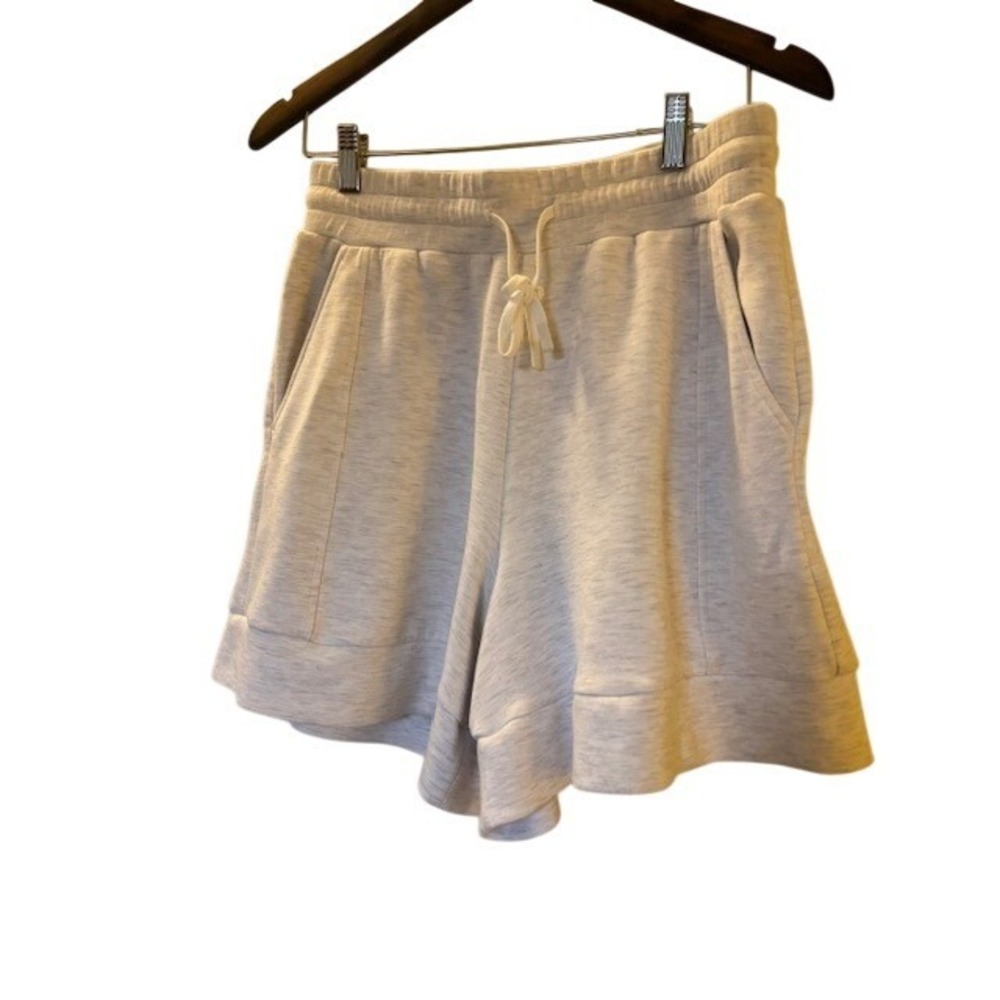 Varley DoubleSoft Grey Marl Sweat Shorts Women's Medium Drawstring